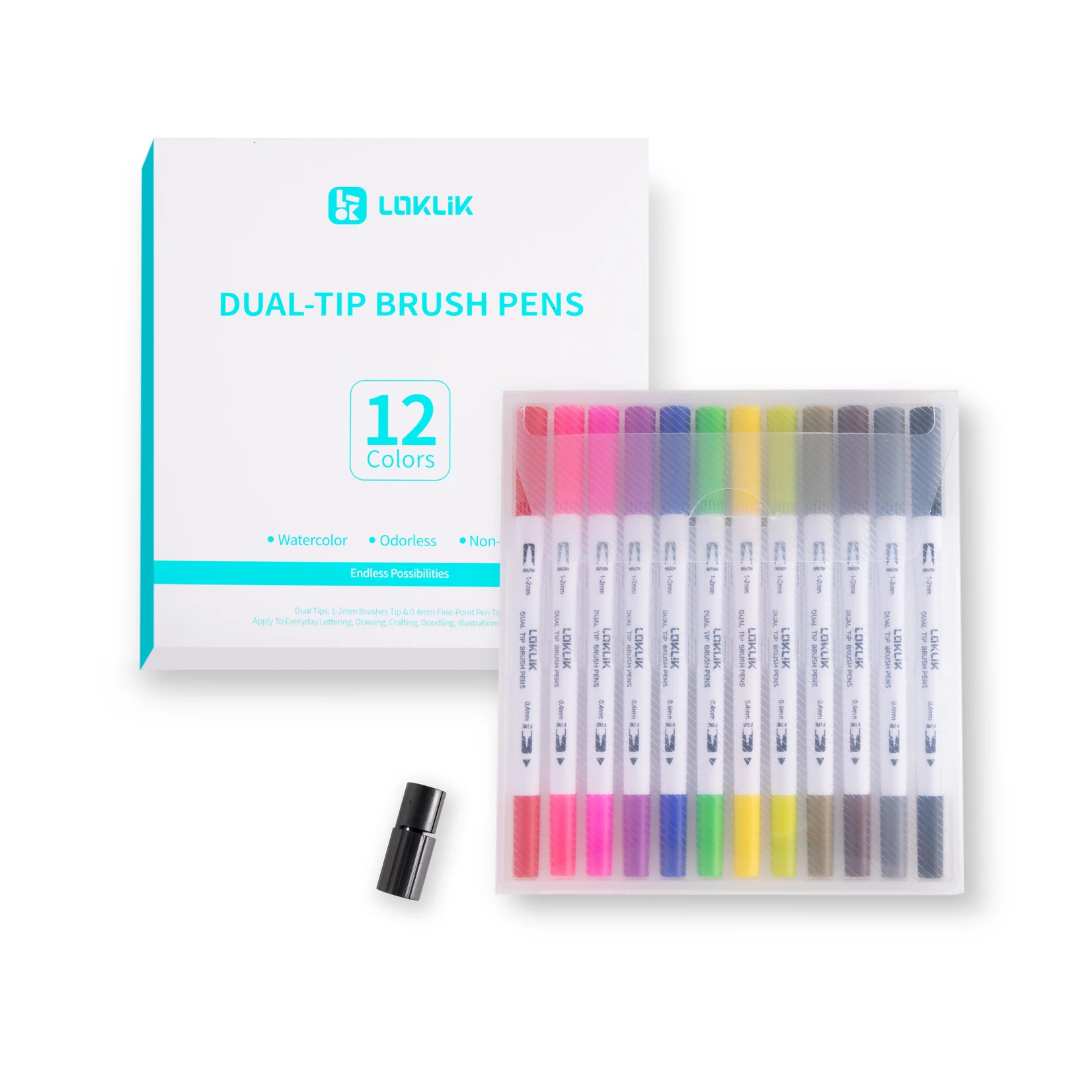 loklik-dual-tip-brush-pens-12-colors